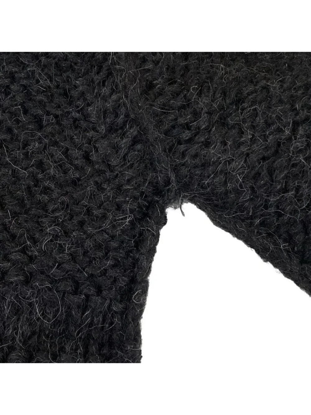 Chanel Cardigan S Dark Gray Dark Navy Three Quarter Sleeve Long Length Wool